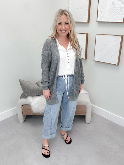 Astrid Knit Cardigan in Grey