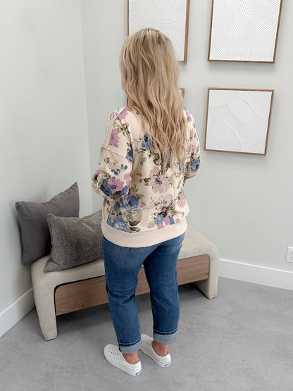 Merri Floral Pullover in Cream