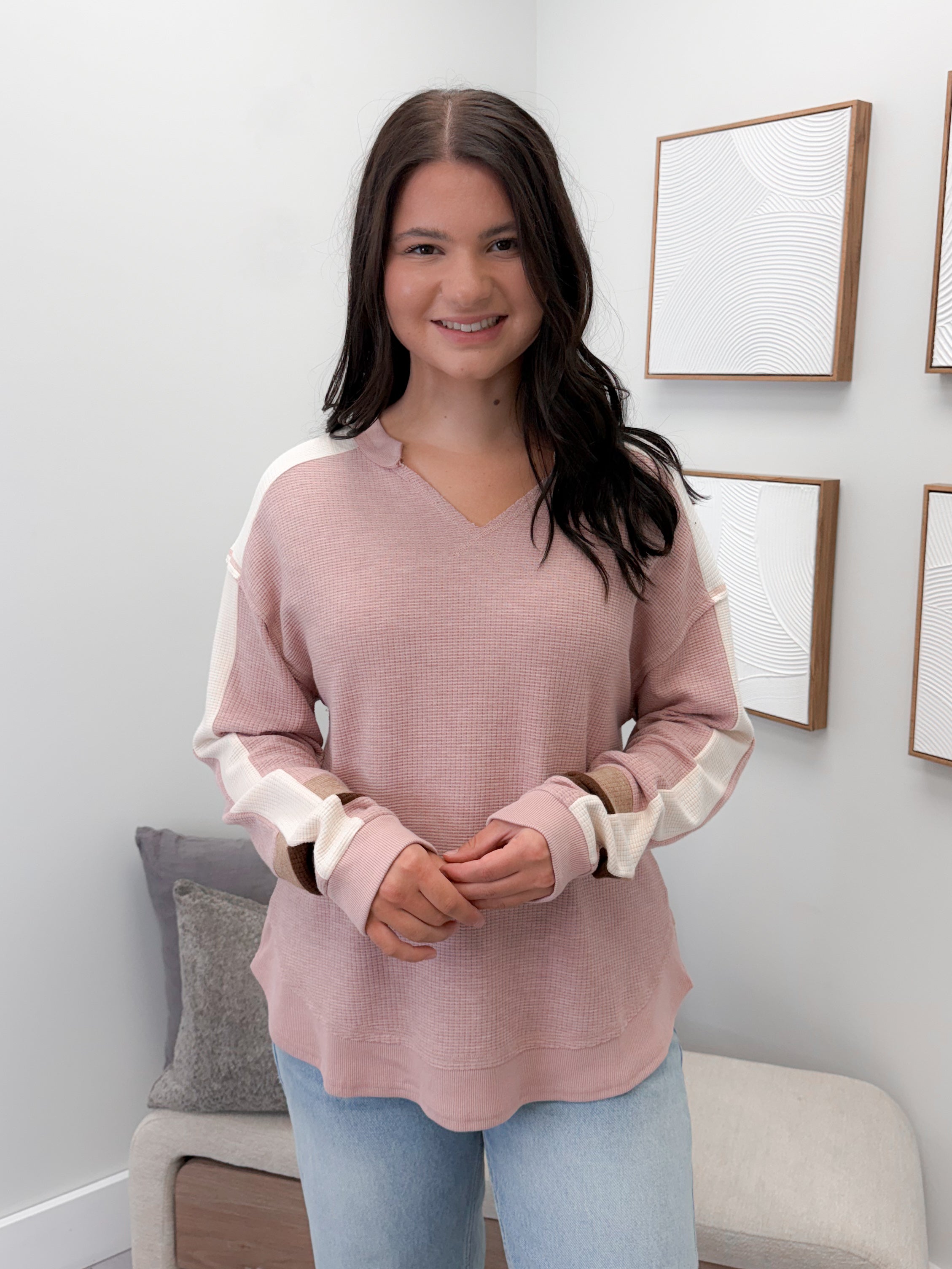 Escape Waffle Knit in Blush