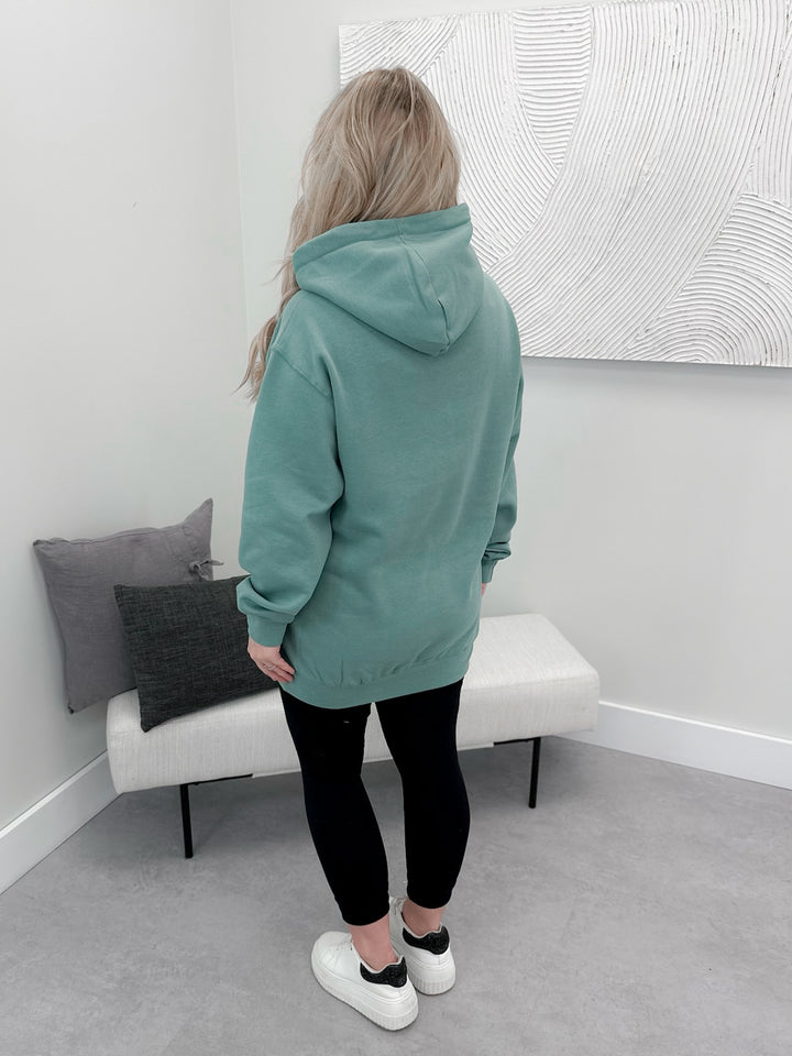 PREORDER - Promise Long Line Hoodie in Sage