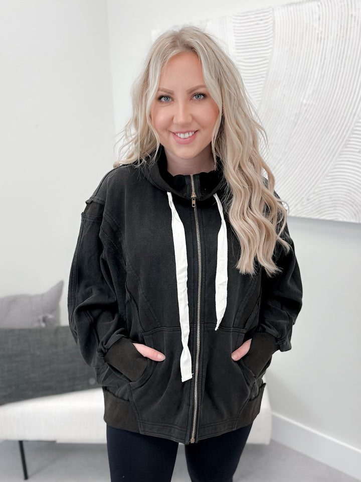 Zoe Vintage Look Full Zip Hoodie