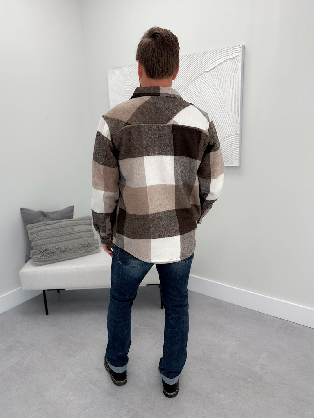 Atticus Mens Shacket in Cashew