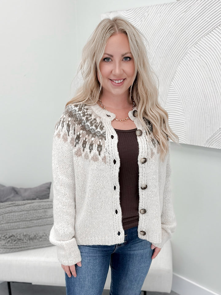 Gatlin Cardigan in Ivory