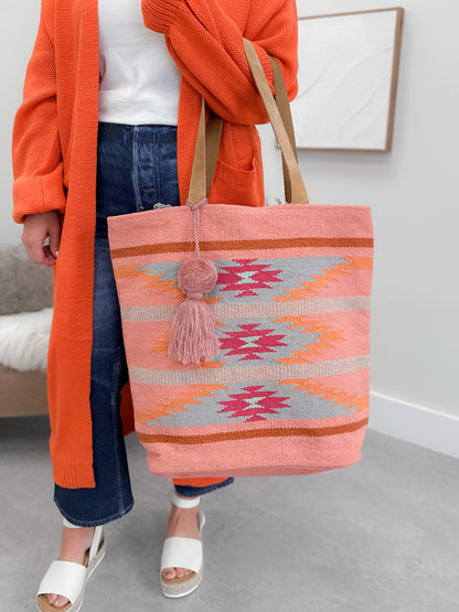 Tanish Carpet Bag in Coral