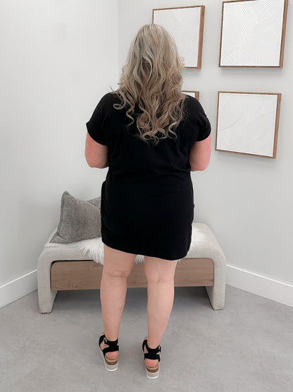 Malena Tee Dress in Black