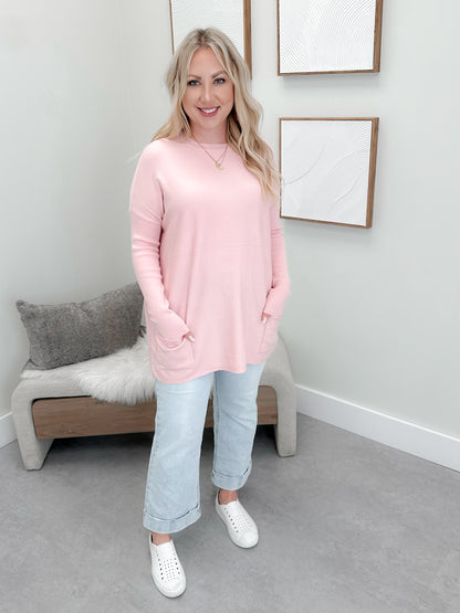 229 Pocket Sweater in Petal Pink by Twenty Nine The Label