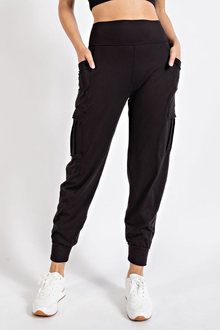 High Rise Pocket Jogger in Black