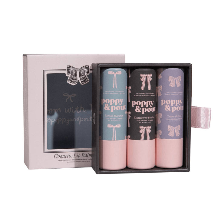 Coquette Lip Balm Trio Gift Set by Poppy & Pout