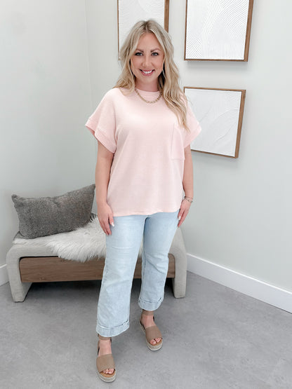 Jeanne Texture Tee in Pink