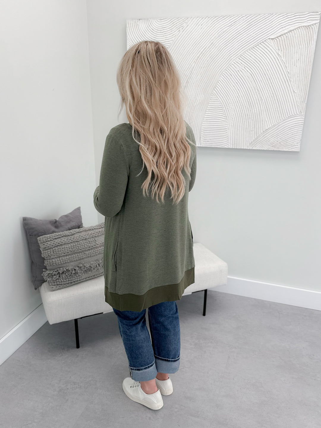 Sawyer Snap Cardi in Olive