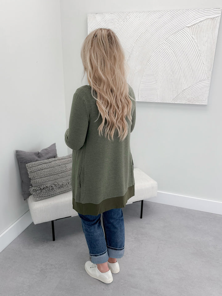 Sawyer Snap Cardi in Olive