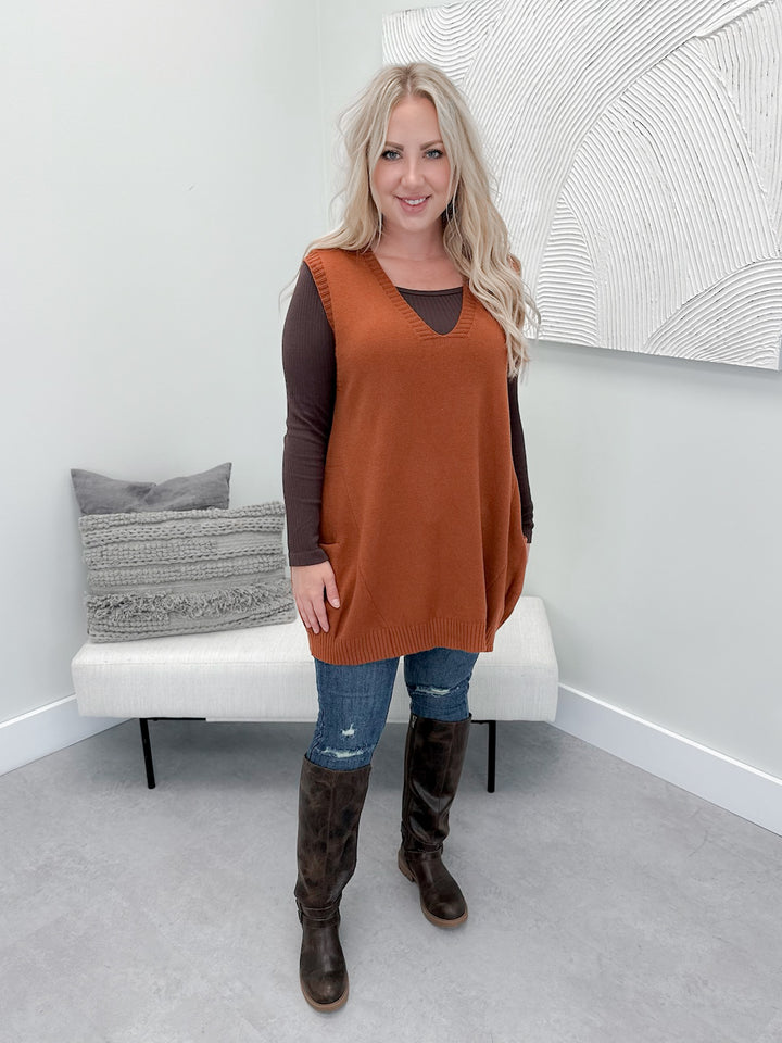 Selma Tunic Vest in Rust