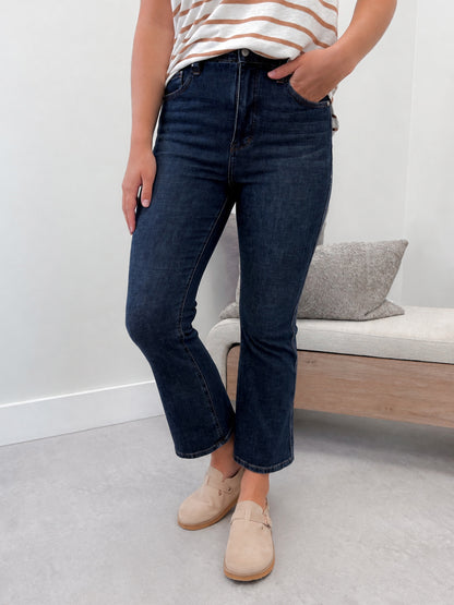 Amy Kick Flare Dark Wash Tummy Control Jeans by Judy Blue
