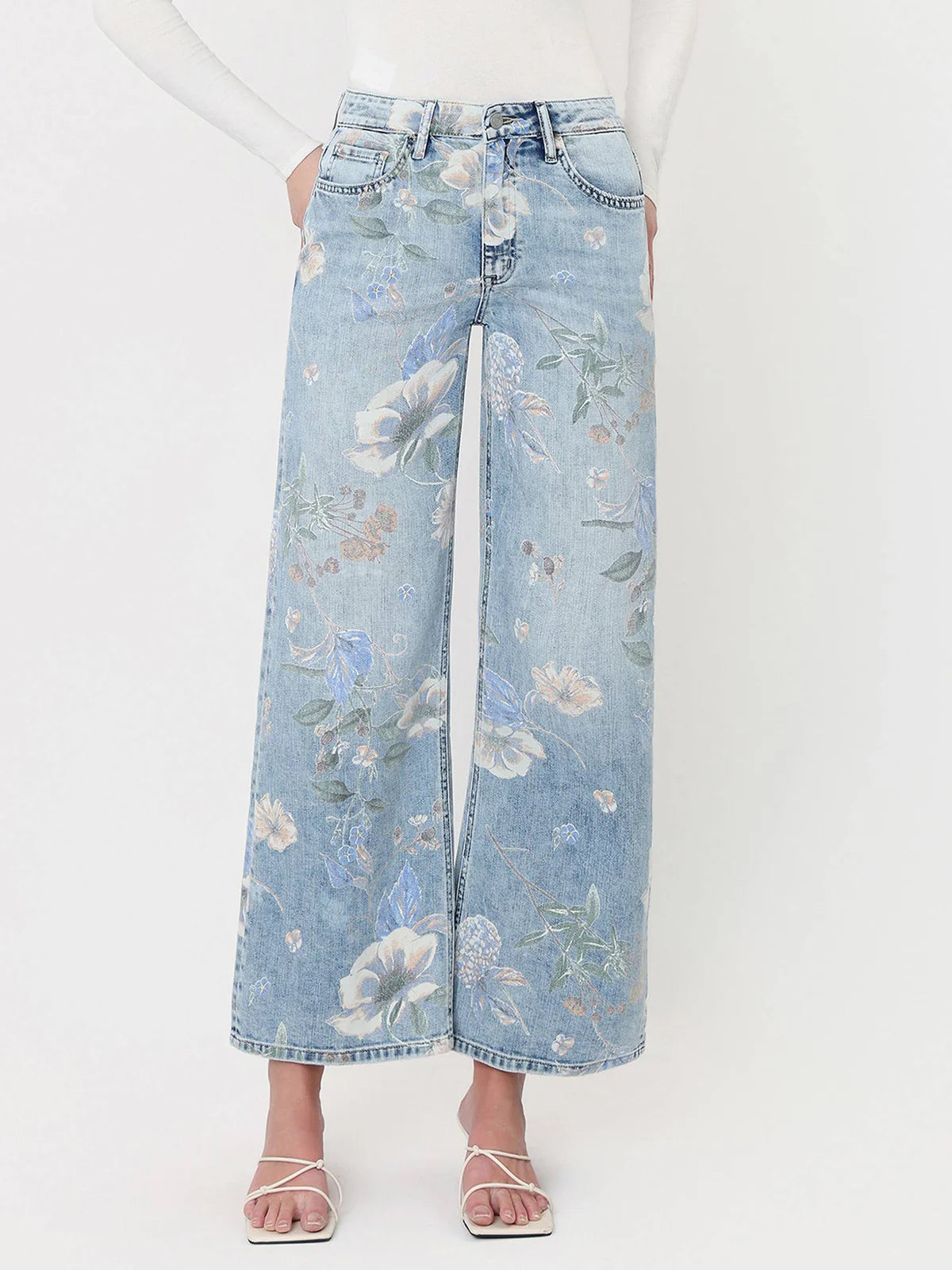 Isabelle Vintage Flare Jeans in Washed Floral