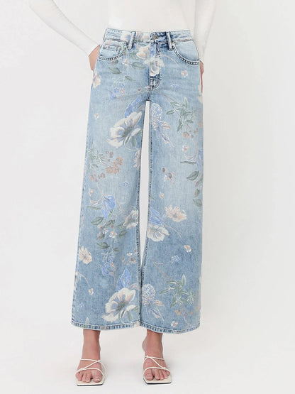 Isabelle Vintage Flare Jeans in Washed Floral