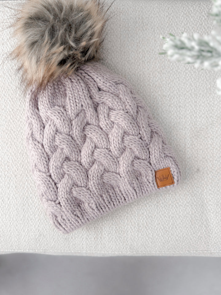 Cable Knit Pom Pom Toque