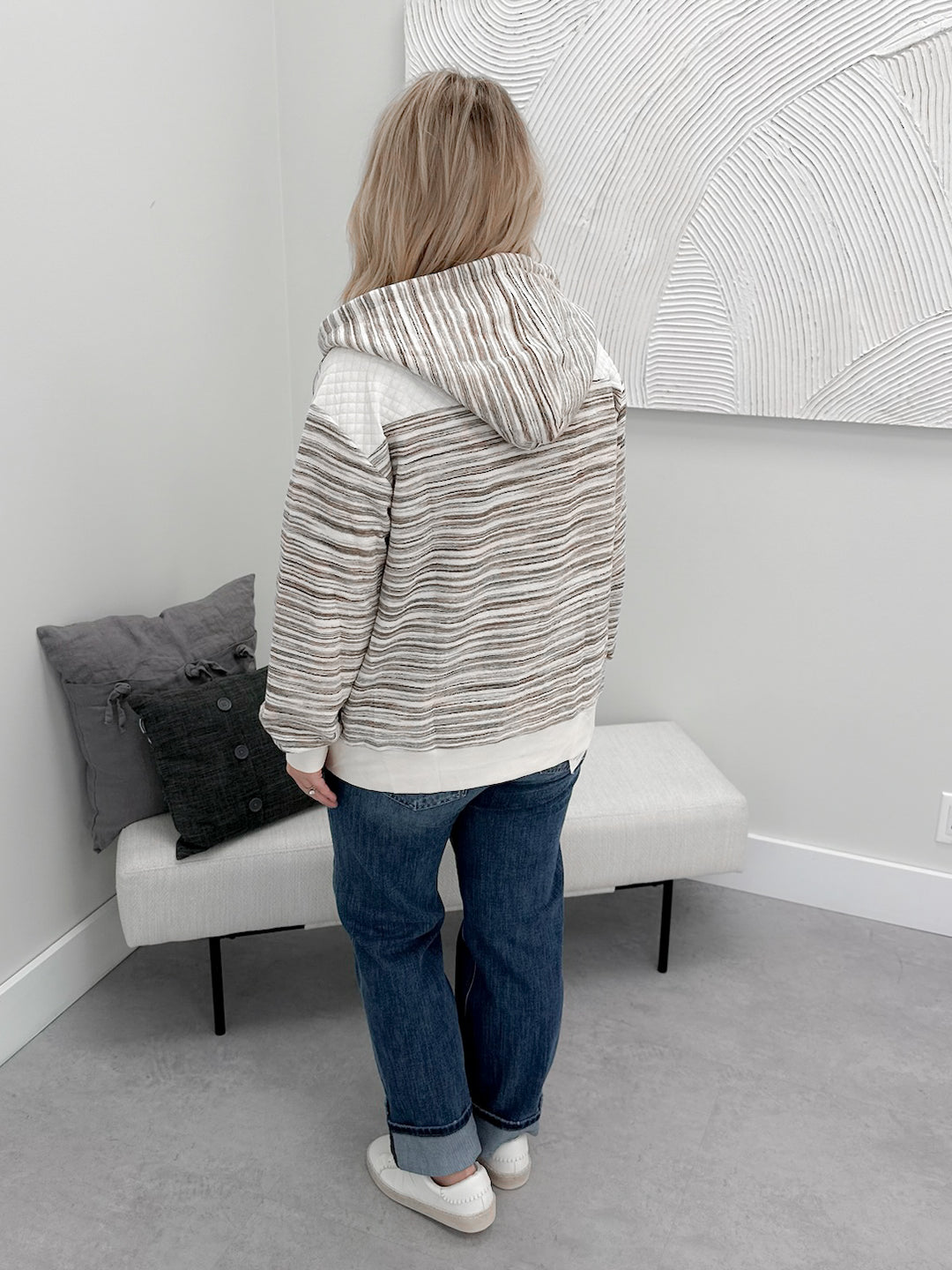 Jemma Zip Hoodie in Taupe