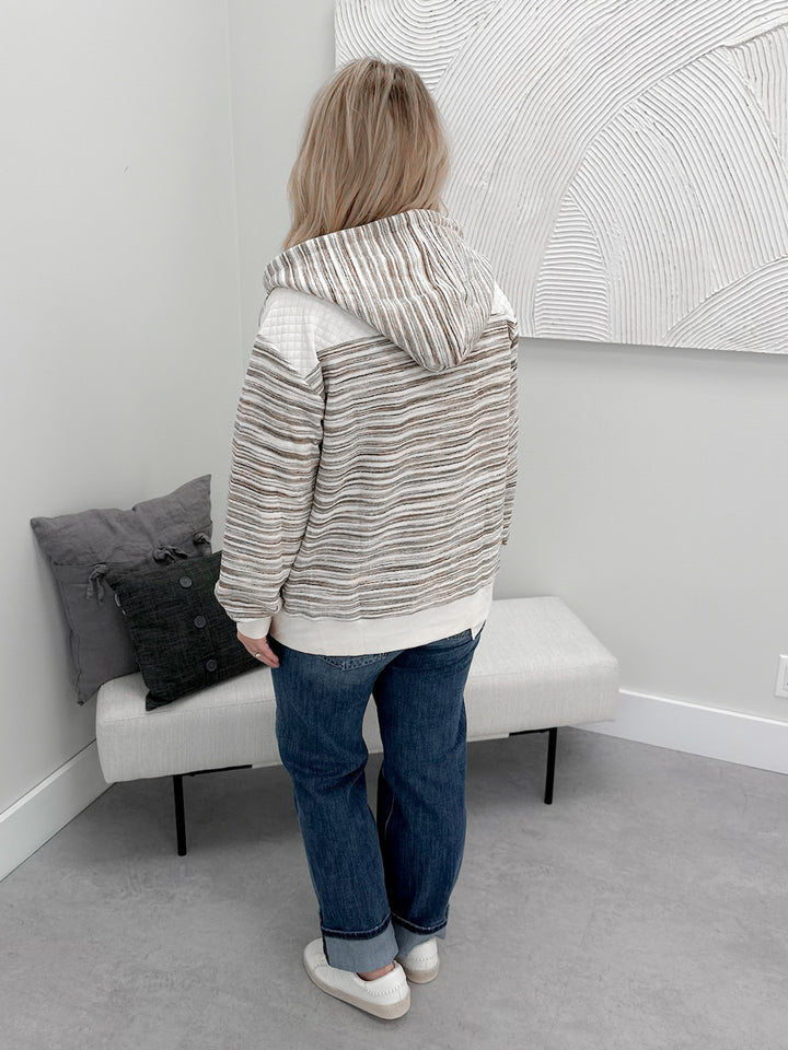 Jemma Zip Hoodie in Taupe