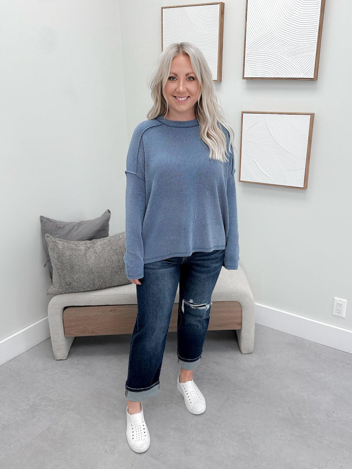Joss Wave Long Sleeve in Blue