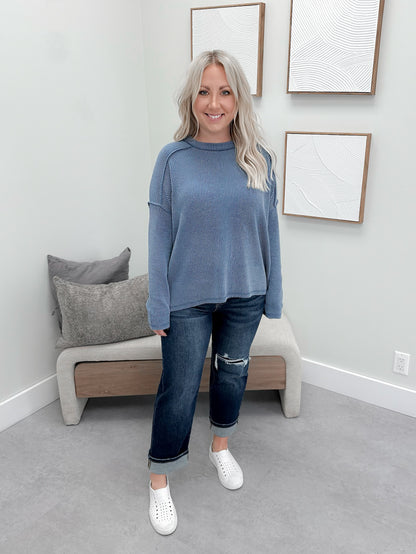 Joss Wave Long Sleeve in Blue