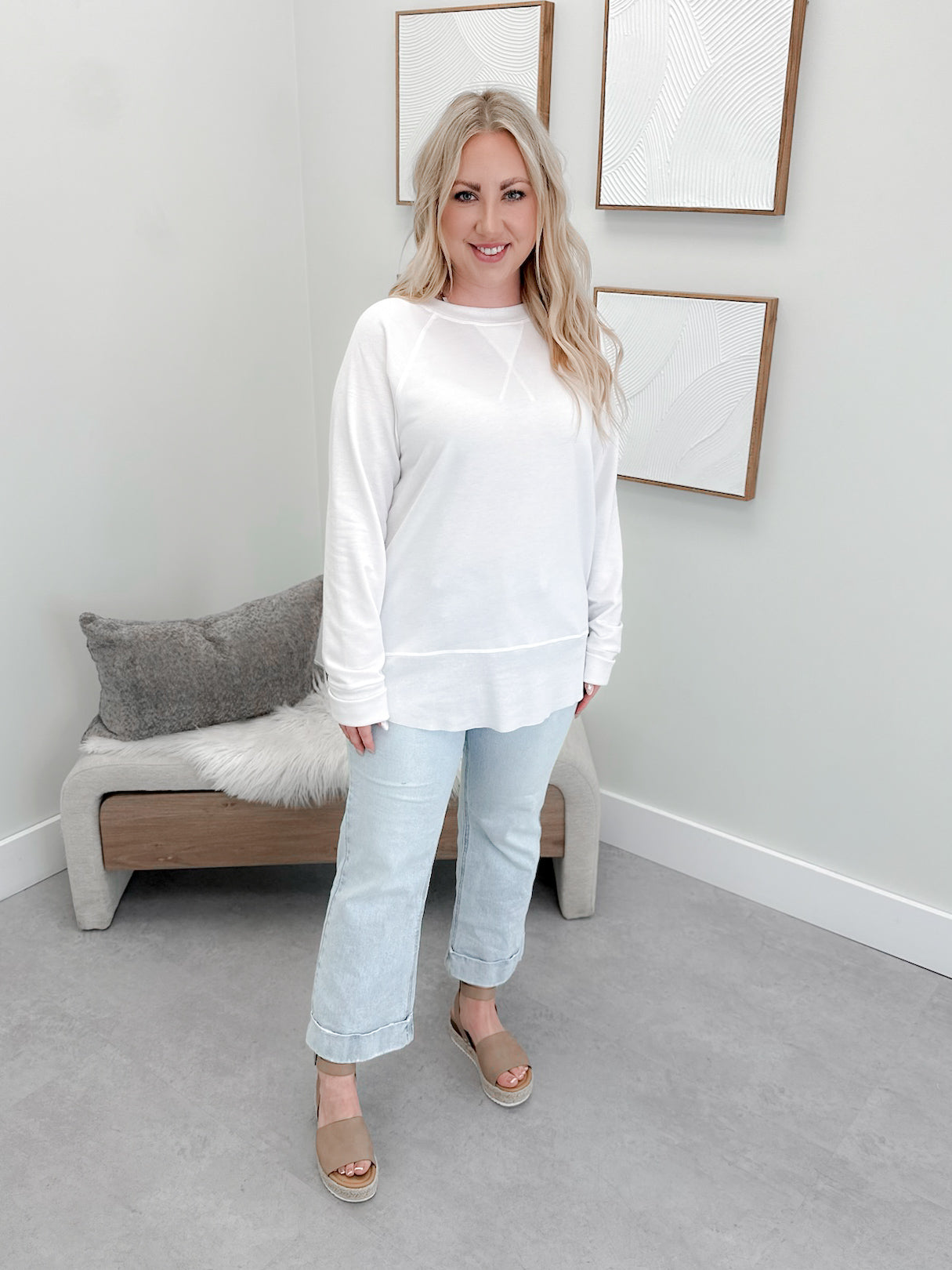 707 Long Sleeve in White by Twenty Nine The Label