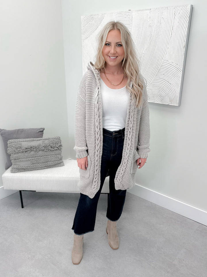 Piper Chunky Knit Cardi in Grey