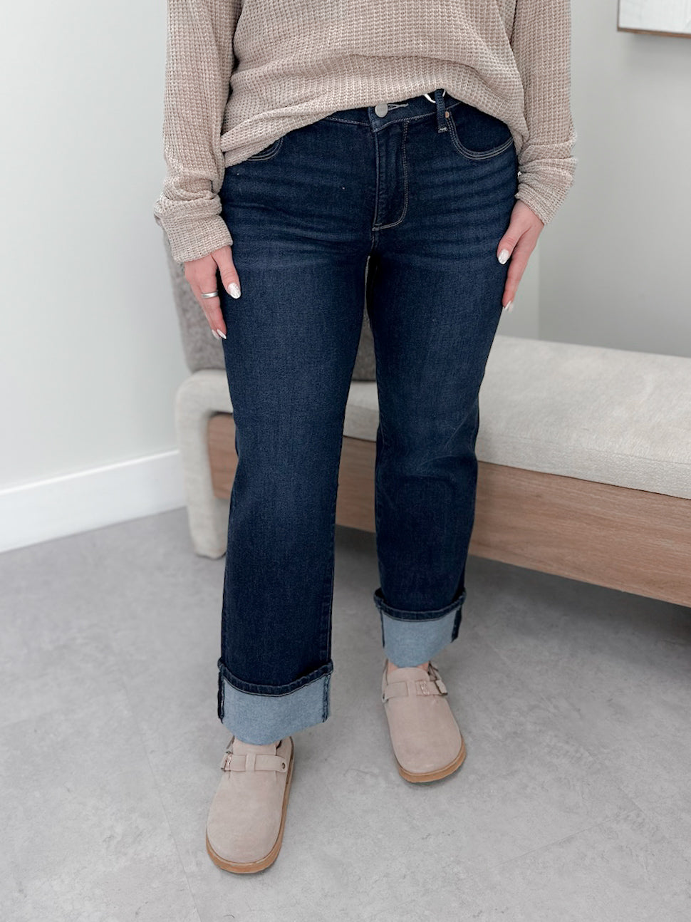 Myla Tummy Control Dark Wash Jeans by Risen
