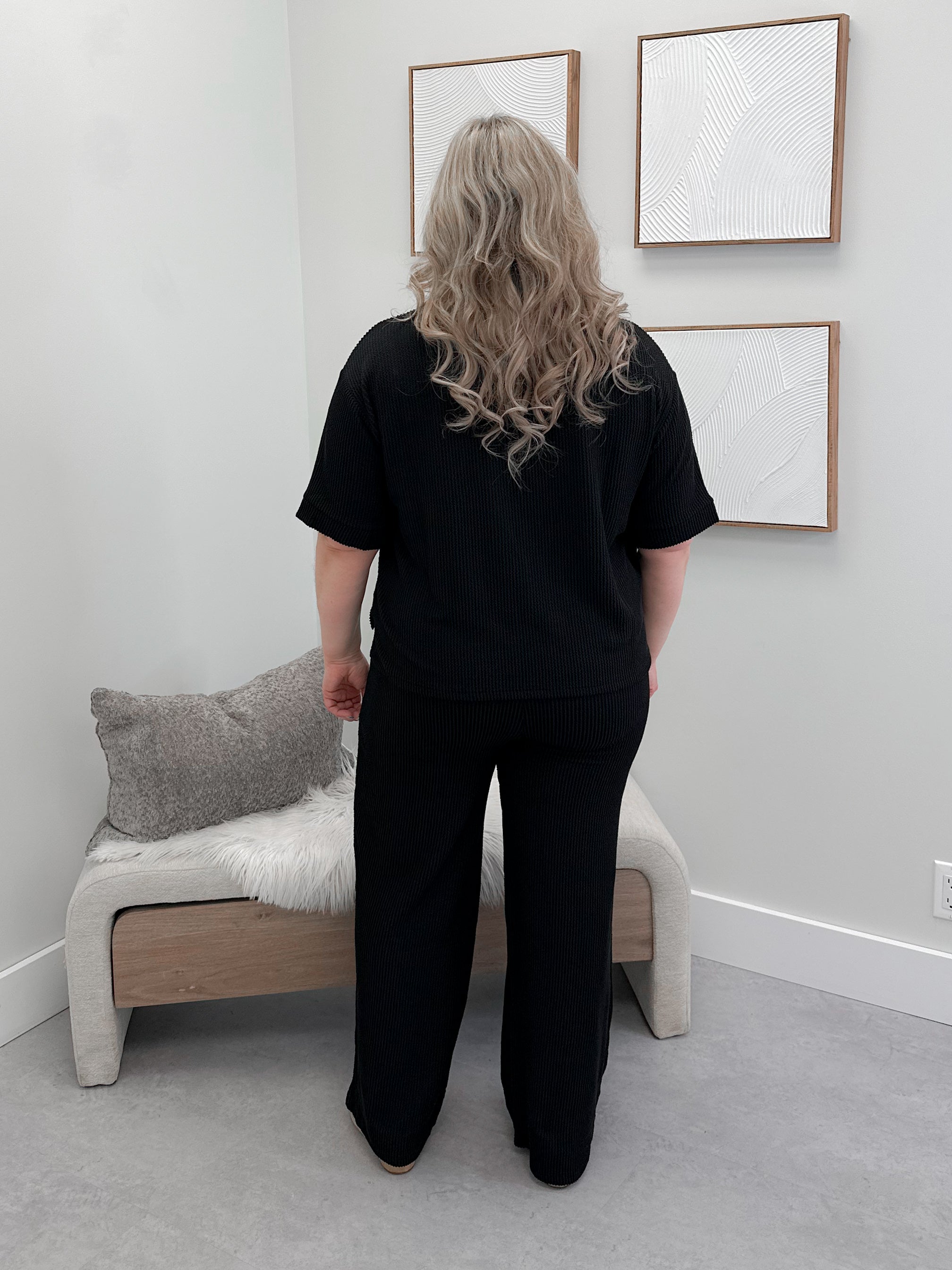 Modesto Wave Pant Set in Black