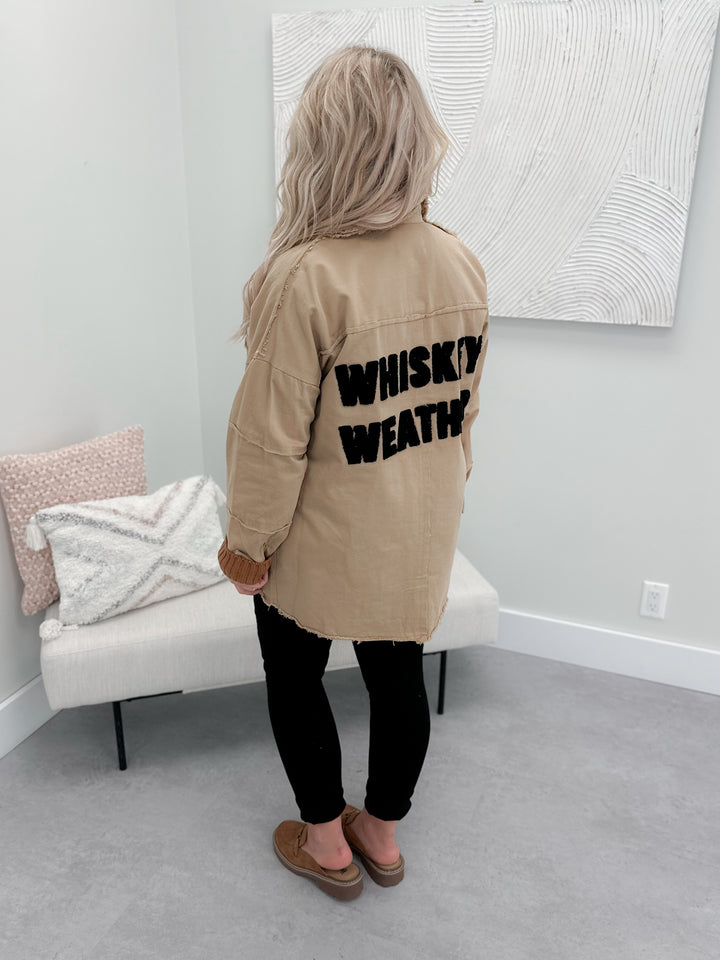 Whiskey Weather Shacket in Tan