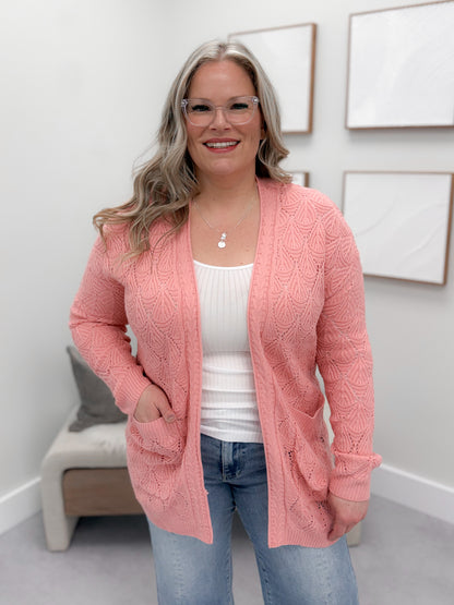 Astrid Knit Cardigan in Rose