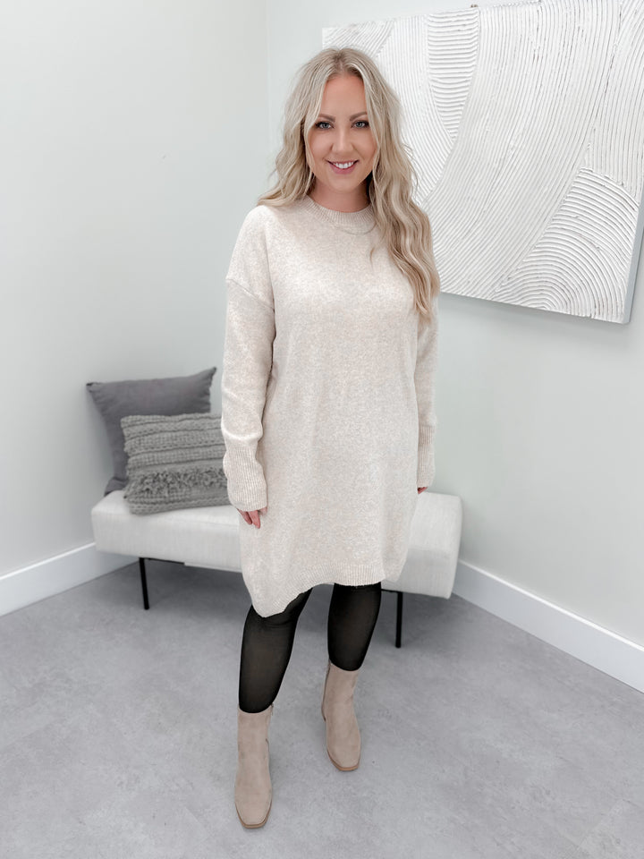 Sophie Sweater Dress in Beige