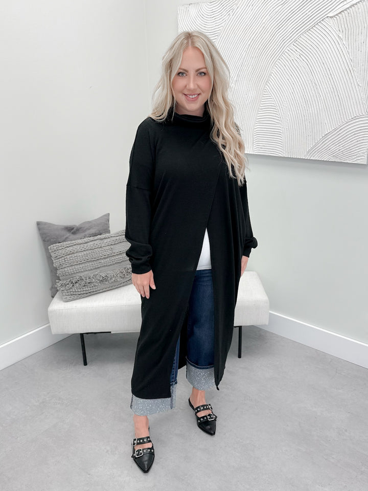 Pepper Longline Duster in Black