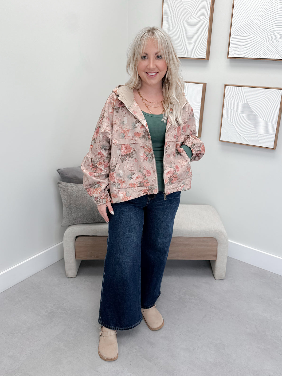 Rosie Jacket in Floral Mauve Floral