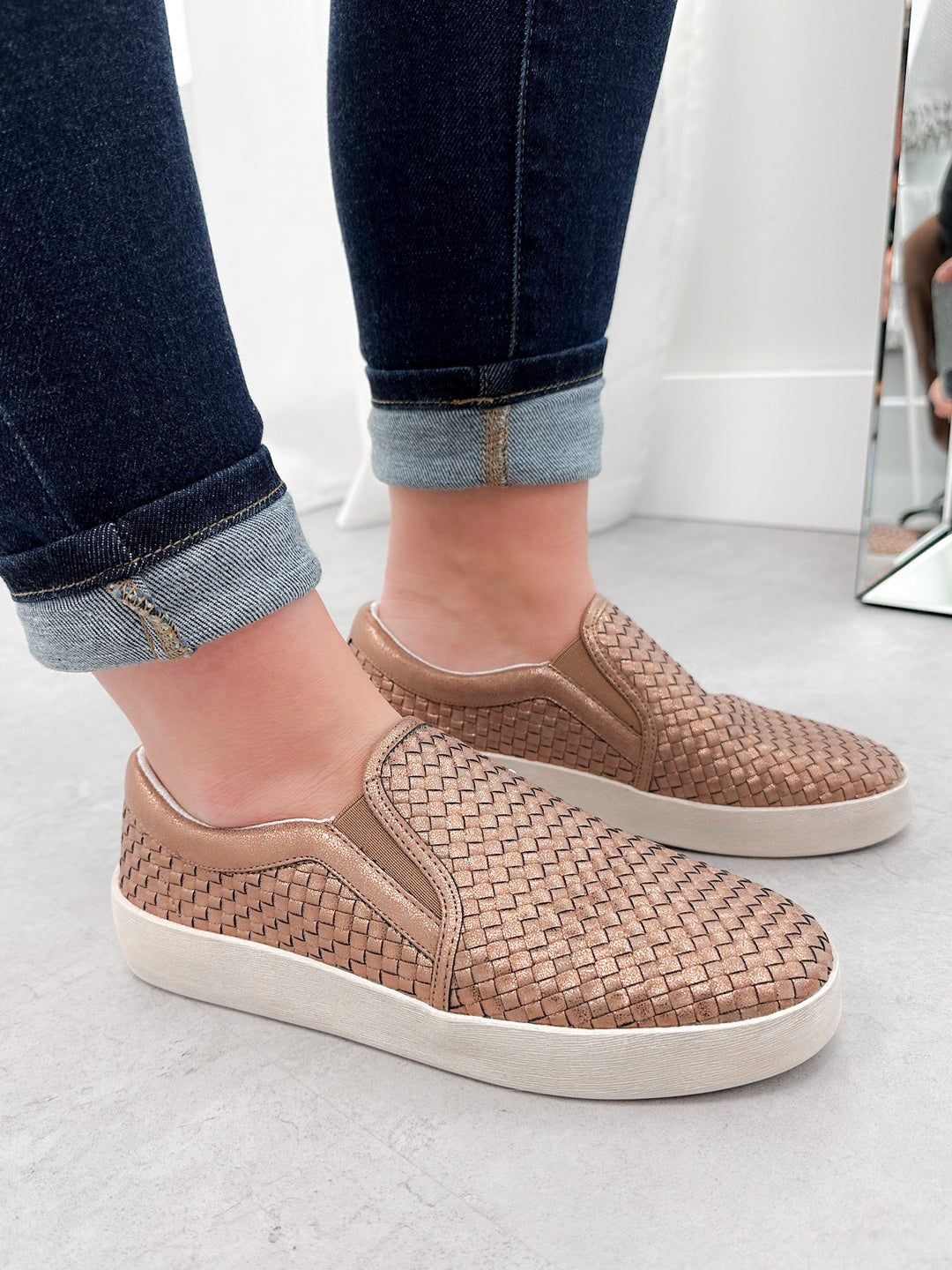 Im Weaving Slip Ons in Bronze by Corkys