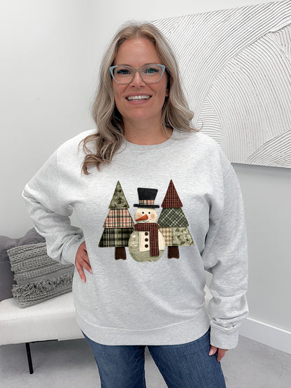 Patch Work Snowman Graphix Pullover / Hoodie