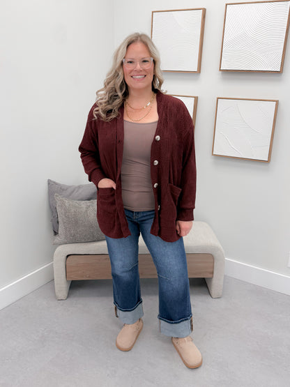 Quinn Cardigan in WIne