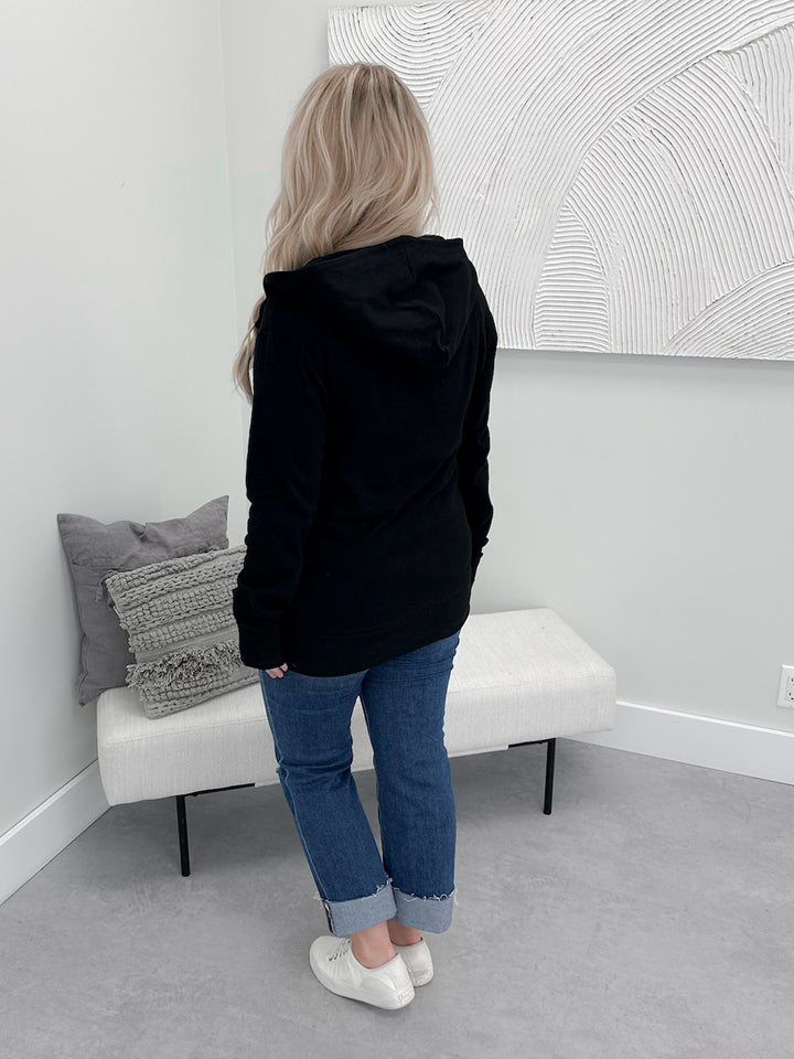 Halfzip Sweatshirt in Midnight Rose by Ampersand Avenue