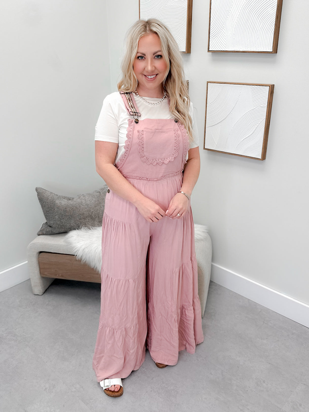 Darci Overalls in Rose