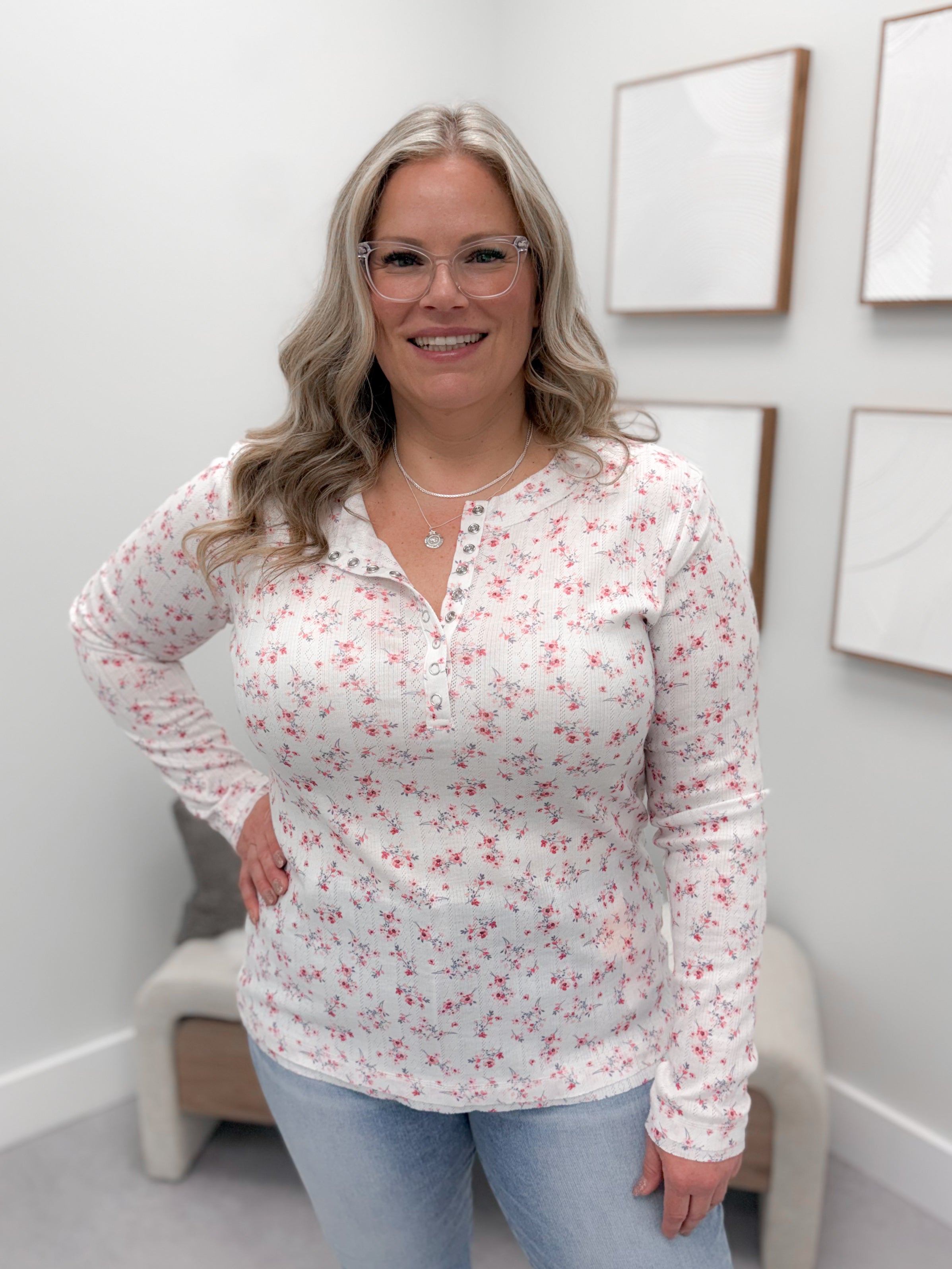 June Snap Long Sleeve in Flower