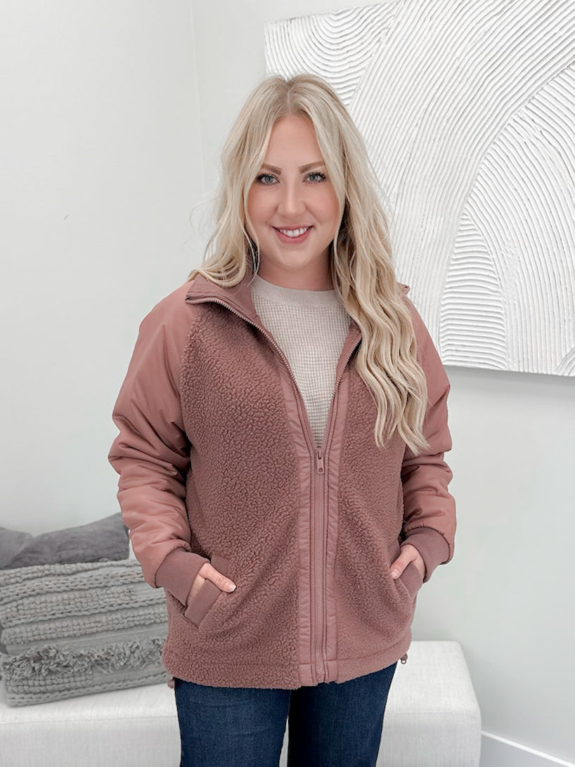 Everest Fleece Jacket in Rose Taupe