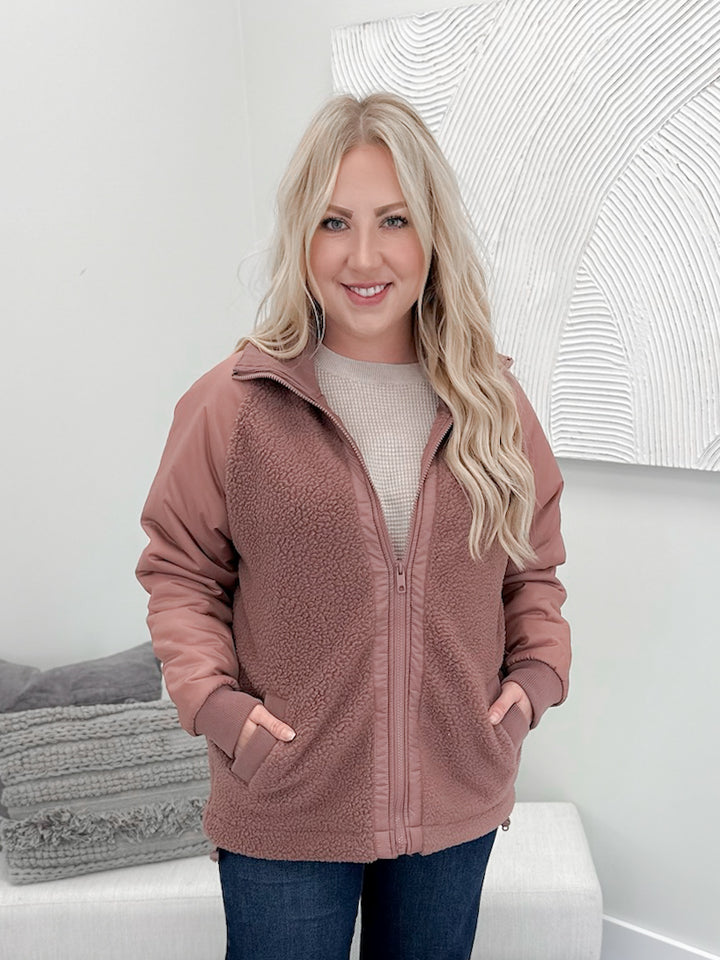 Everest Fleece Jacket in Rose Taupe