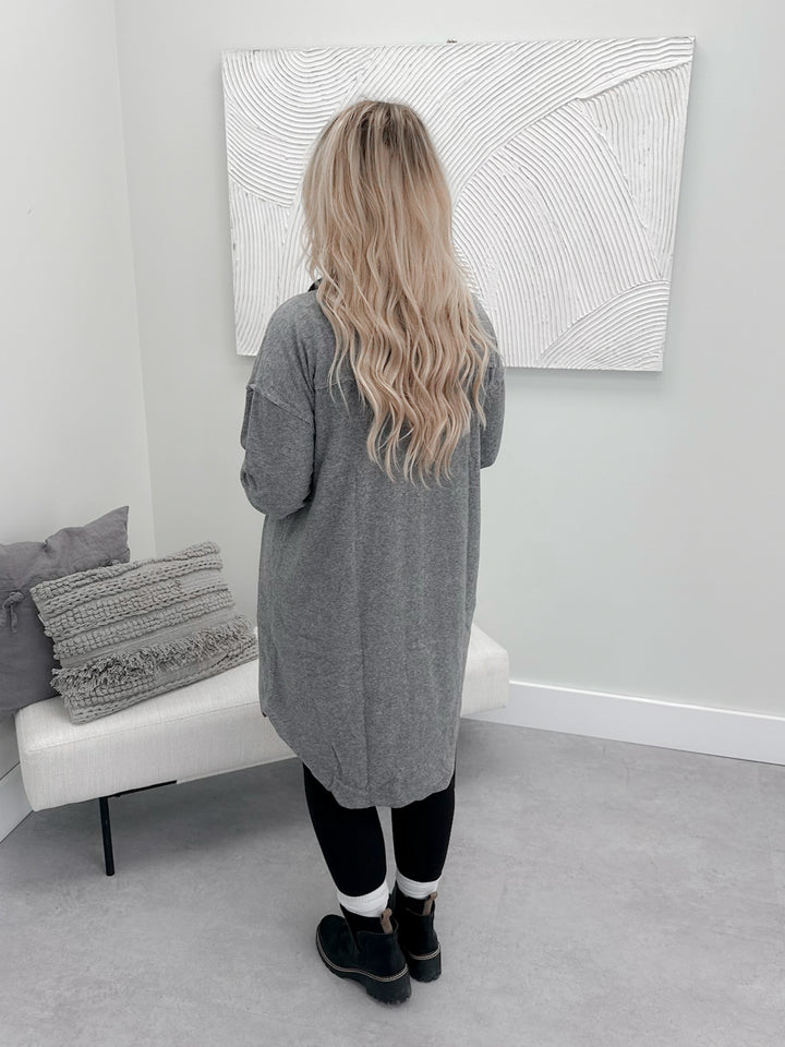Kerri Long Shacket in Grey