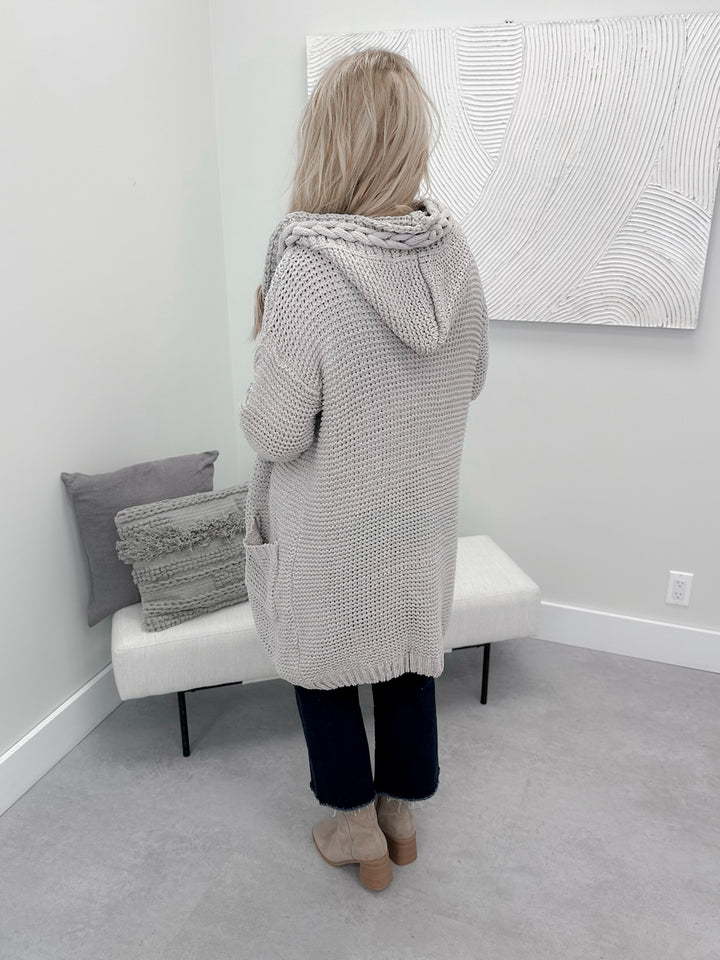 Piper Chunky Knit Cardi in Grey