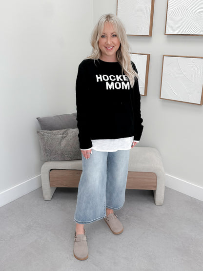 Hockey Mom Sweater in Black