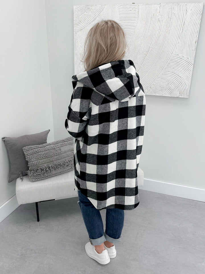 Highlands Shacket in Black Buffalo Plaid