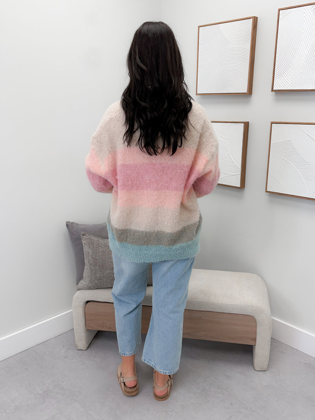 Fauna Cardigan in Mixed Stripes
