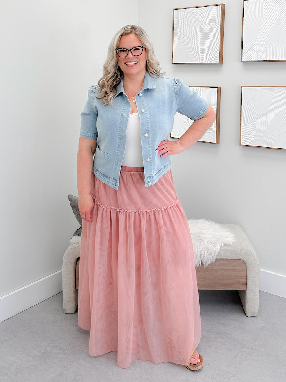 Teagan Tulle Skirt in Blush