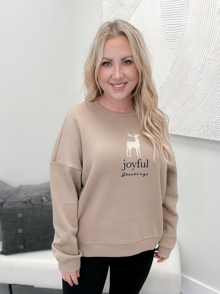 Joyful Greetings Pullover in Fawn