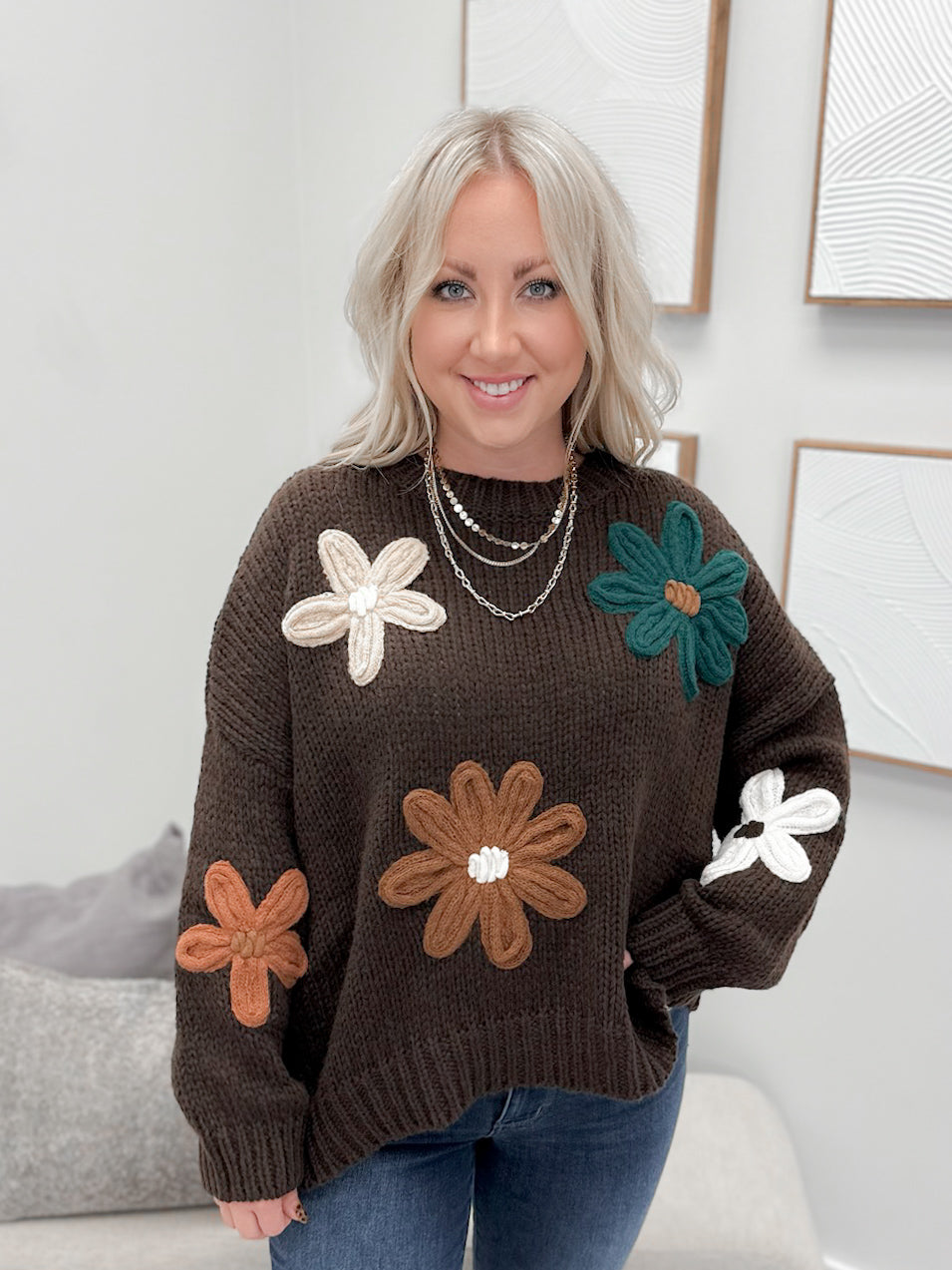 Asters Sweater in Coffee