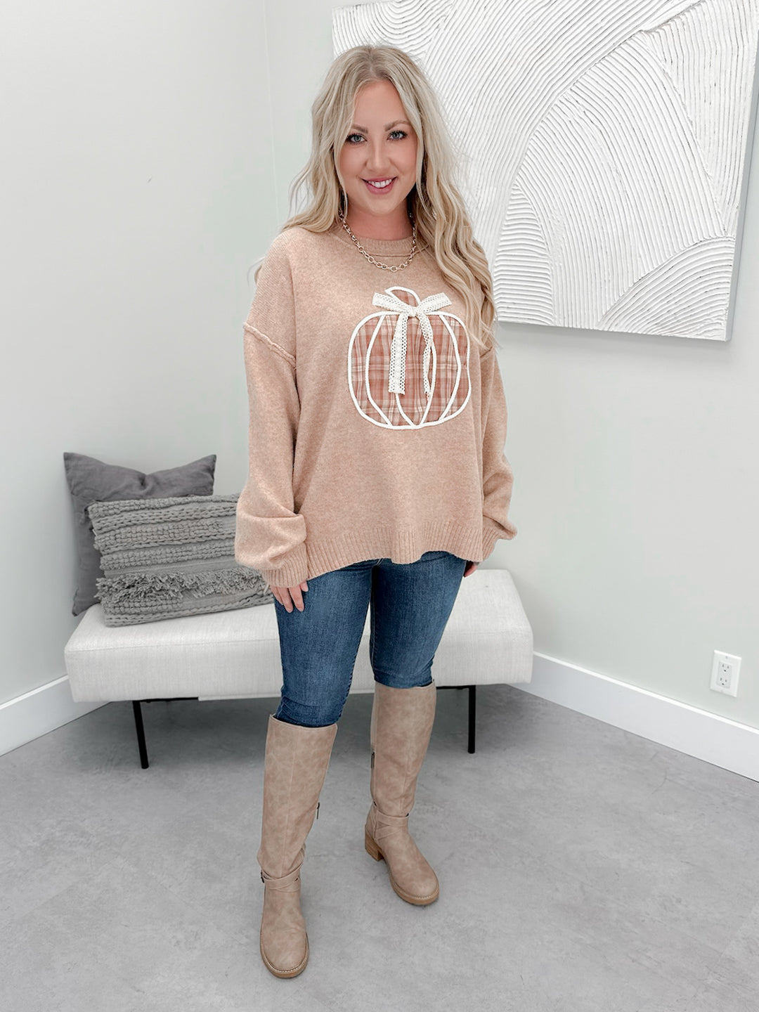 Fairytale Pumpkin Sweater in Rose Taupe